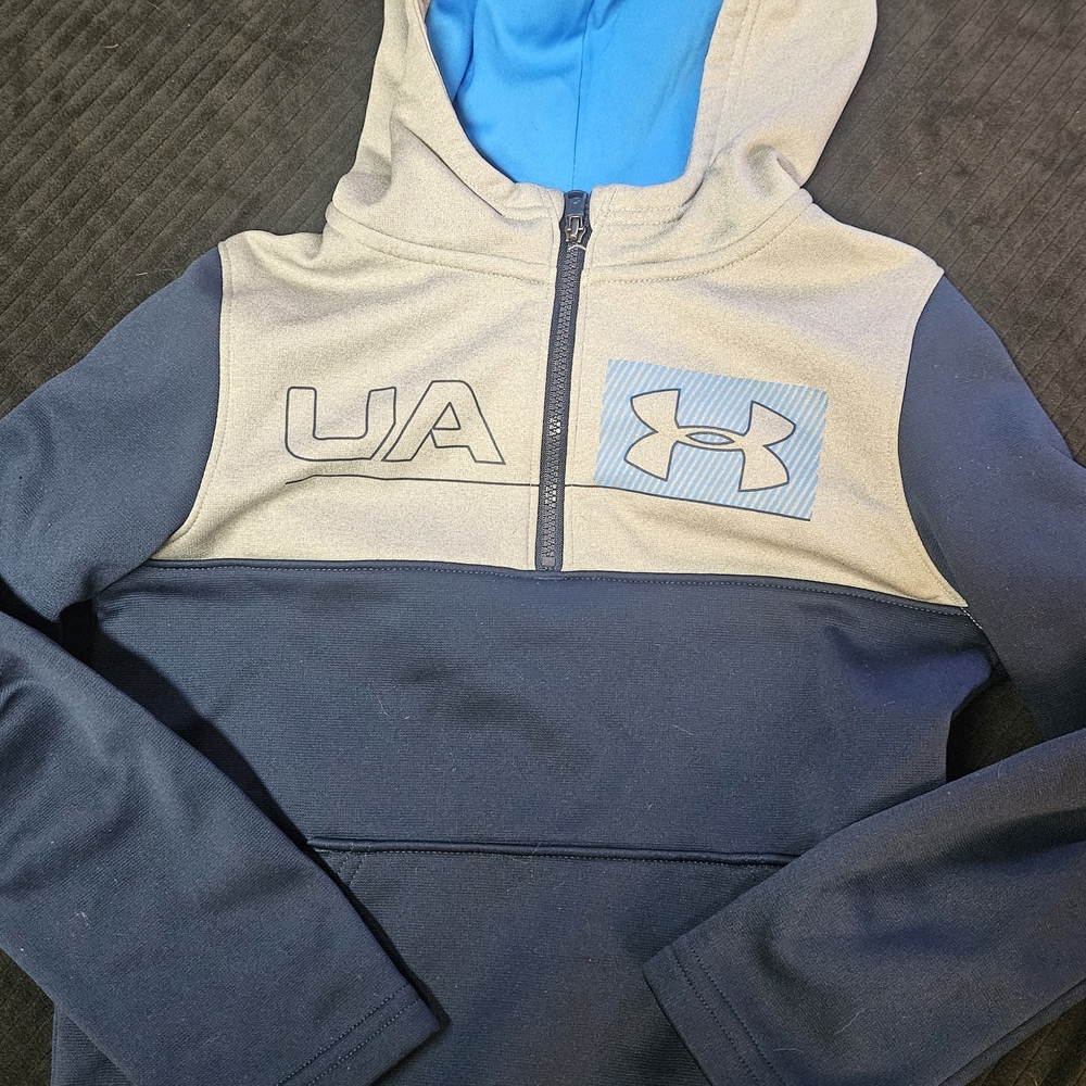 Under Armour ColdGear Blue And Gray Hoodie